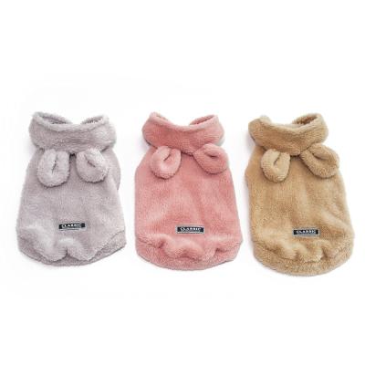 China Winter Viable Wholesale Fleece Funny Cute Dog Clothes With Hood China Drop Ship for sale