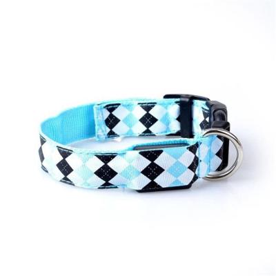 China Pet DETACHED Nylon Dog Collar LED Safety Flashing Adjustable Light Weight Dog Collar for sale