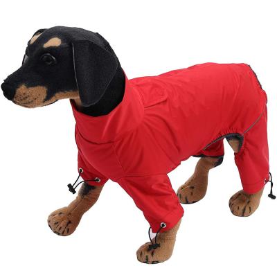 China Durable Durable High Quality Water Resistant Polyester Dog Overalls Raincoat With Quadruped for sale