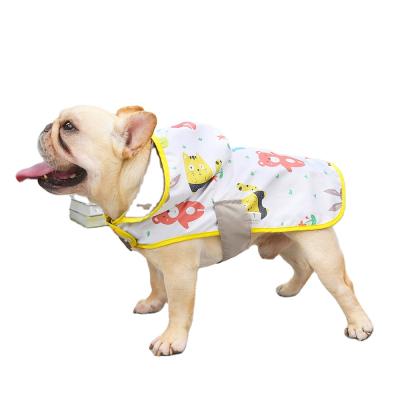 China Unique Sustainable High Quality Reversible Polyester Design Dog Raincoat Hooded Slicker Poncho for sale