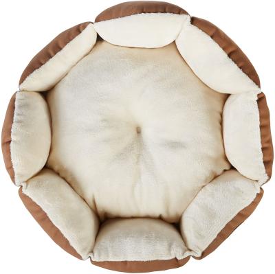 China OEM Manufacturing Small DETACHED Soft Faux Donut Round Dog Bed Luxury Washable Plush Fluffy Dog Bed for sale