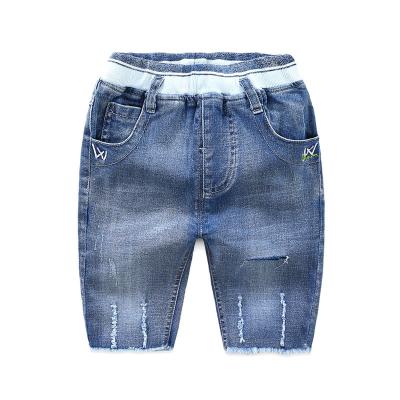 China New Summer Emmazoe Anti-pilling Boys Jeans Casual Loose Hole Pants Kids Shorts for sale