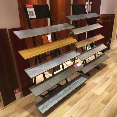 China Metal Steel Display Rack Customized Line Type Wood Floor Display Frame Rack for sale