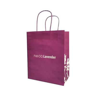 China Factory Hot Selling Recyclable Logo White Kraft Paper Bag Custom Wholesale With Handle for sale