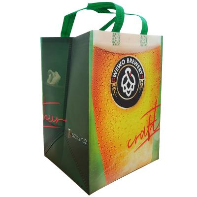 China Customized Type Eco-friendly Portable Wine Promotion Nonwoven Wine Bottle Handle Bag for sale