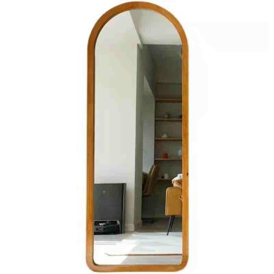 China Modern Made Of China High Quality Solid Wood Round Full Mirror Corner Full Length Mirror for sale