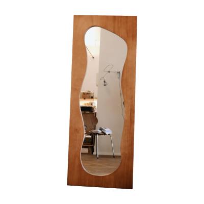 China Factory solid wood outlet full length mirror modern special-shaped antique glass wall mirror decorative wood mirror for sale