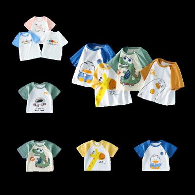 China Summer QUICK DRY Pure Thin Pure Thin Short Sleeve T-shirt Boys Cotton Half Sleeve Jacket 3-12 Years Clothing Manufacturers Wholesale for sale