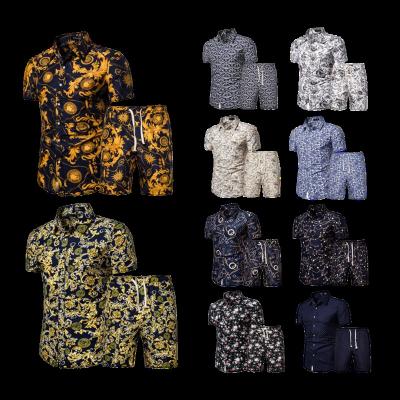 China QUICK DRY men's suit casual fashion thin short sleeve shirt shorts two sets of male manufacturers wholesale for sale