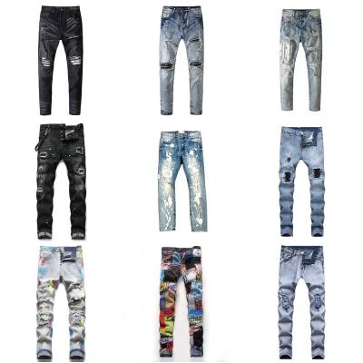 China QUICK DRY stretch pants paint punk men's motorcycle pants fashion brand manufacturers men's jeans ripped jeans wholesale for sale