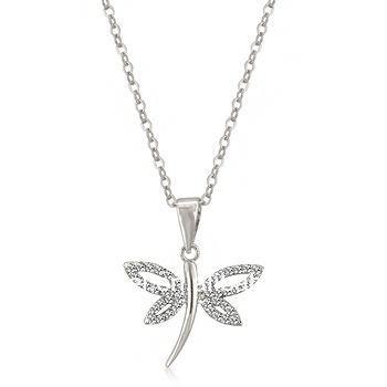 China Heart Shape PENDANT DRAGONFLY CZ Opal Pendant for sale