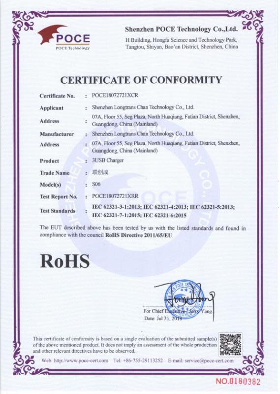 RoHS - Shenzhen Longtrans Chan Technology Co., Ltd.