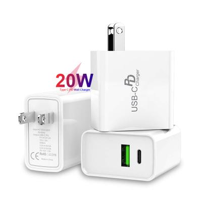 China Convenient Unionup USA EU Plug PD+QC3.0 Charger PD+QC3.0 Fast Charger USB Wall Charger For IPhone 13/12/11 for sale