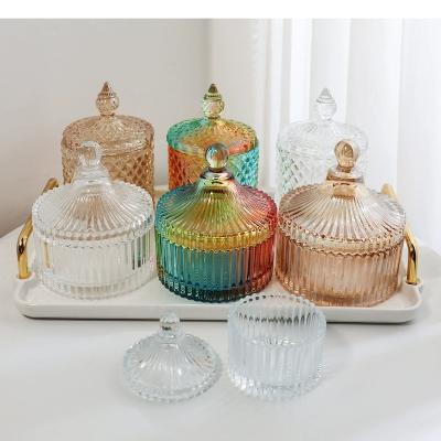 China Home Decoration home decoration items empty luxury candle vessels with lid for sale