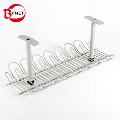 China Steel OEM Customized Single Metal Under Desk Cable Management Tray Desk Cable Tray for sale