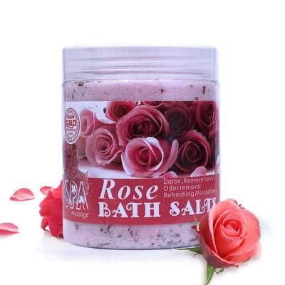 China Wholesale Whitening Exfoliator Massage Bath Clean Salt Rose Salts Organic Private Label For Daily Shower for sale