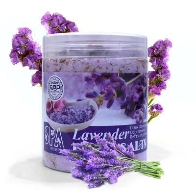 China Good Quality Exfoliator Various Scent Whitening Bath Salt Purple Lavender For Gift for sale