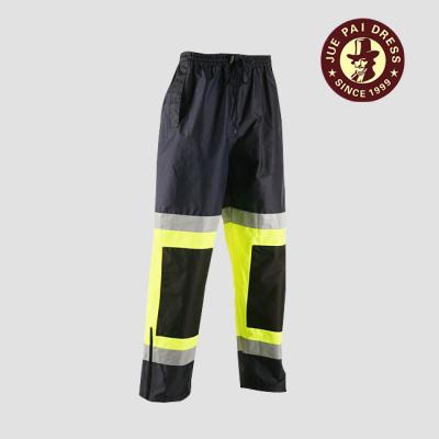 China Kap Hi Vis Black Cotton Drill Work Breathable Red Reflective Pants with Double with 3M Reflect Strip for sale