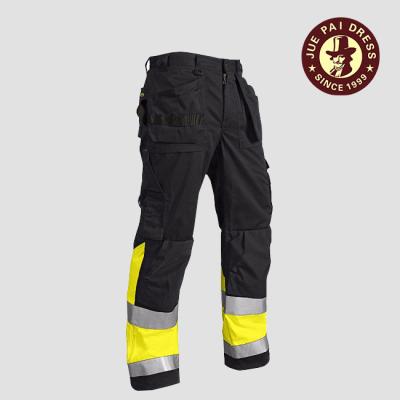 China European Vis Pants High Visibility Safety Work Pants Cargo Pocket Work Breeches Style Cargo Work Pants Hi for sale