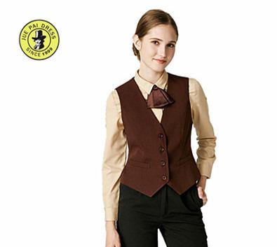 China Shirts Hotel Restaurant Cafe Front Desk Clerk Coveralls Long Sleeve Autumn Winter Wear Vest Suit for sale