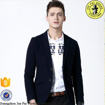 China Anti-shrink button up high quality anti-wrinkle men's blazer jacket in Guangzhou factory for sale