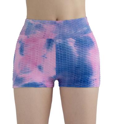 China Breathable Eco-friendly Recycled Tie Dye Elastic Jacquard Fitness Yoga Pants Hot Sexy Gaiters for sale