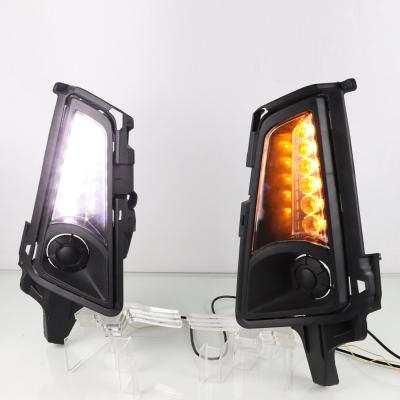 China ABS+led auto light for Toyota Hiace 2019 2020 2021 DRL fog lamp car LED daytime running light with yellow turn signal for sale