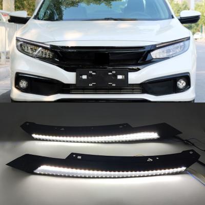 China ABS+LED Car Headlight Eyebrow Dynamic Yellow Turn Signal For Honda Civic 2016 2017 2018 2019 2020 DRL LED Daytime Running Light for sale