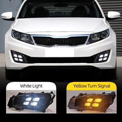 China ABS+led LED fog lamp cover yellow car DRL daytime running lights turn signal for Kia Optima K5 2010 2011 2012 2013 2014 for sale