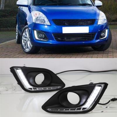 China ABS+led DRL Daytime Running Light For Suzuki Swift 2014 2015 2016 Fog Lamp Covers 12v White DRL for sale