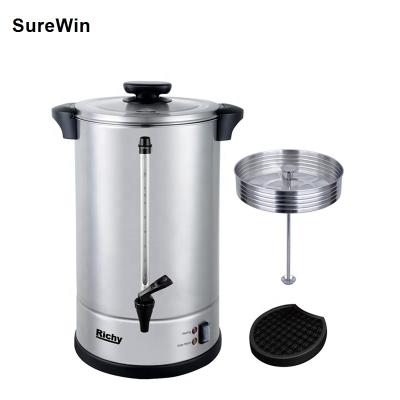 China Hotel factory price large double layer stainless steel percolator coffee urn electric commercial coffee maker for sale