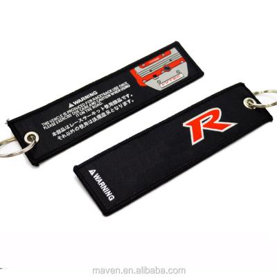 China Bilateral Embroidery Logo JDM Mugen Power K20 GK5 Fit CIVIC Type Fabric Key Chain Travel RS FC Key Chain Luggage Jet Tag Label for sale