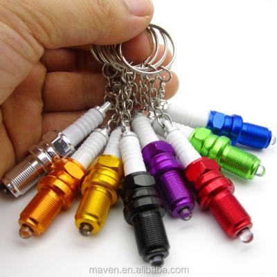 China Discharge Aluminum Socket Igniter Ignition Circuit Light Metal 8 Colors Key Chain Key Ring Metal LED for sale