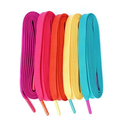 China Flat No Minimum Quantity Double Layers Wholesale Empty Colored Shoe Lace for sale