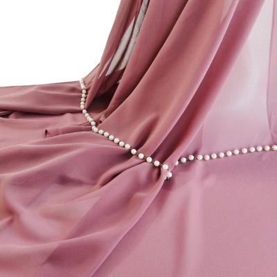 China 20 Colors Plain Dyed Color Plain Dyed High Quality Pure Pearl Chiffon Muslim Head Scarf Hot Selling Price Muslim Hijab Scarf For Women for sale