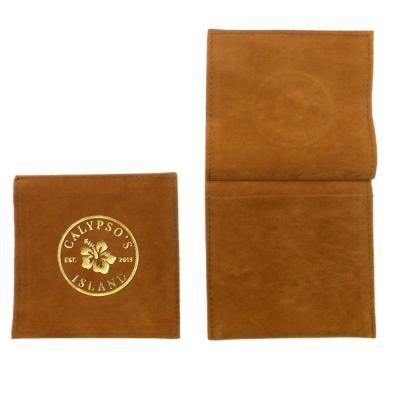 China Eco-friendly Logo Jewelry Gold Stamp Foil Pouch Velvet Flap Pouch Customized Necklace Bracelet Wrapping Pouch for sale