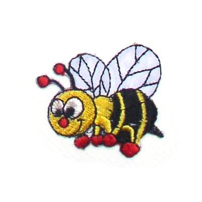 China Custom Logo Iron In The Logo Cartoon Embroidery Apparel Patch 3D Bee Patch Small for sale