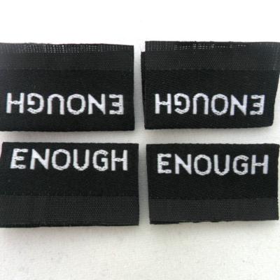 China Viable Custom Bulk Brand Logo No Garment Apparel Woven Label Folding Key Tag for sale