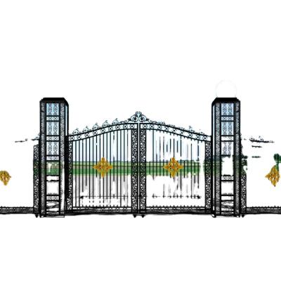 China Modern Aluminum Metal For Iron Industrial Head Garden Gates Luxury Designs for sale