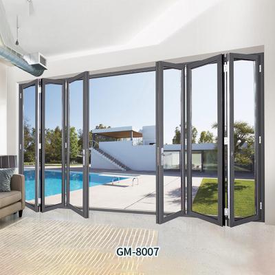 China Competitive Price Aluminum Folding Patio Bi-fold Bifold Doors Waterproof for sale