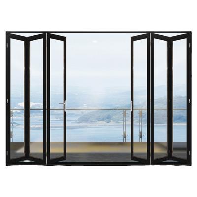 China New Fashionable Stylish Folding Aluminum Hardware Frameless Folding Folding Glass Door Waterproof for sale