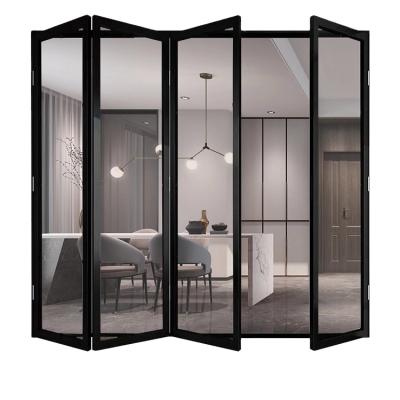 China Waterproof Store Aluminum Folding Doors Fold Up Easy Installation PVC Folding Door For Home for sale