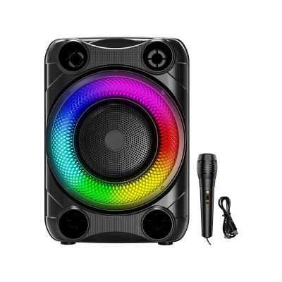 중국 SING-E ZQS8148 8 Inch Portable Subwoofer Super Bass Speaker With Colorful RGB Lights Support Wired MIC Karaoke DJ Speaker 판매용