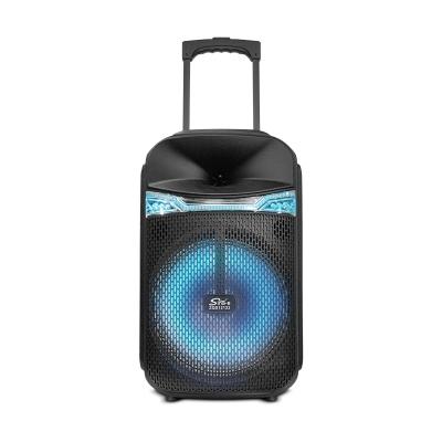 China SING-E ZQS12122 12 Inch Portable Trolley Subwoofer Speaker With Colorful RGB Lights 60W Deep Bass Support Dual Wireless Mic en venta