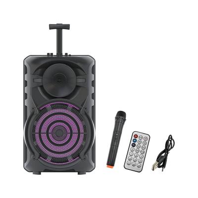 China SING-E ZQS15101 15 Inch RGB Light Outdoor Party Stage DJ Wireless MIC Karaoke Woofer Trolley Subwoofer Speaker for sale