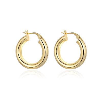 China TRENDY S925 Sterling Gold Plated 18K Gold Stud Earrings Collection Fashion Jewelry Circle Silver Classic Contracted Custom Trendy Charms for sale