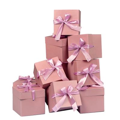 China Recyclable Custom High End Jewelry Luxury Mini Gift Box With Ribbon Paper Packaging For Wedding for sale