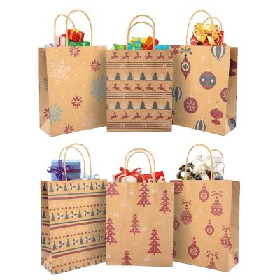 China Recyclable Environmental Friendly Promotion Kraft Paper Luxury Gift Bag Christmas With Your Own Logo for sale