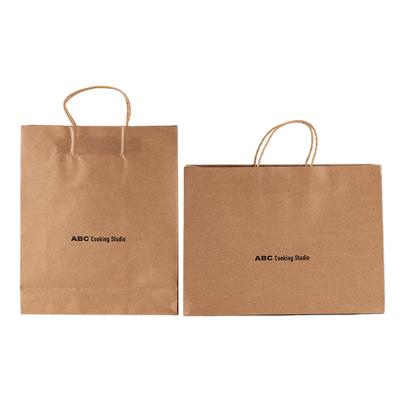 China Wholesale Recyclable Kraft Paper Bag Shopping Kraft Paper Bag Custom Printed With Flat Handle for sale