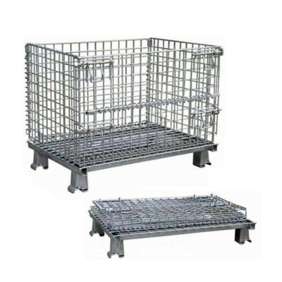 China Storage Cage Heavy Duty Collapsible And Stackable Wire Mesh Container for sale